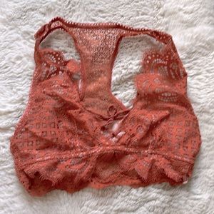 Peachy Orange festival lace bralette